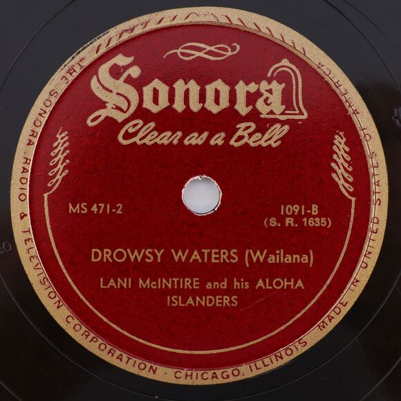 Lani McIntire - Moonlight In Hawaii / Drowsy Waters 1945 10" 78 rpm Record 1091 - Picture 3 of 16